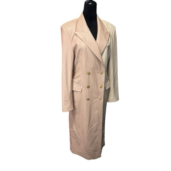 Nanushka Manila vegan leather trench coat Pink Small - Picture 6 of 16